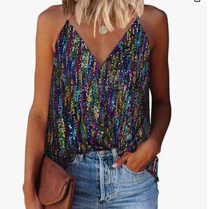 Sequin Strappy Camisole Top